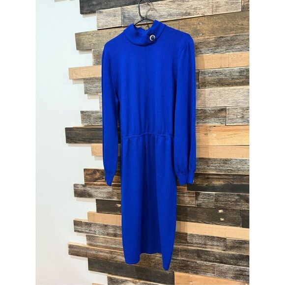 St. John by Marie Gray Santana Knit Mock Neck Long Sleeve Dress Sz 10 or M - Picture 1 of 11